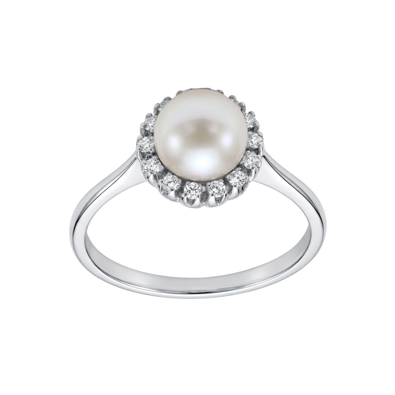 Anello oro bianco con perla e zirconi_1