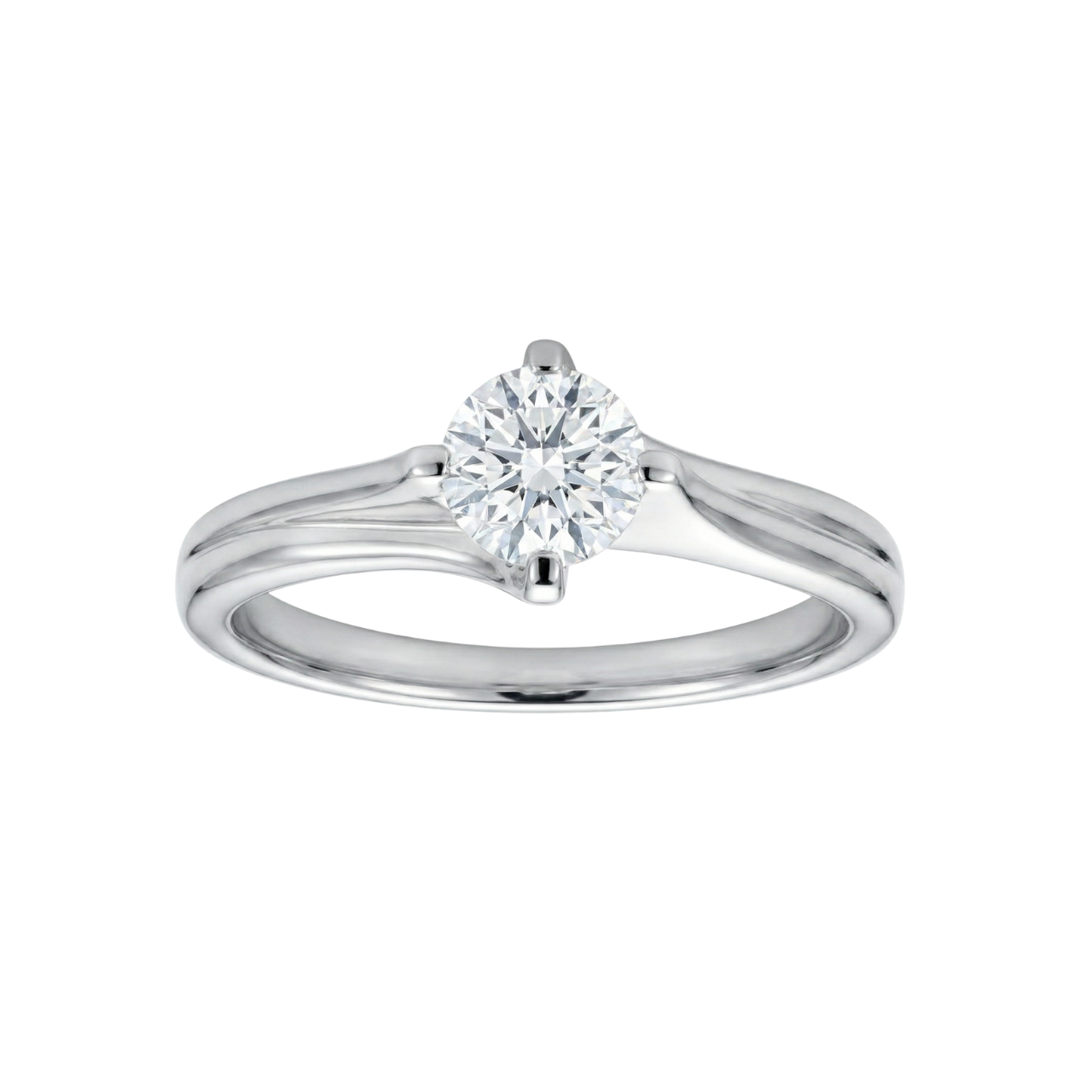 Weißgold-Solitär-Ring mit Diamant