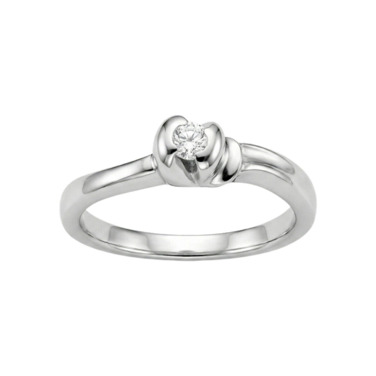 Weißgold Solitärring mit Diamant