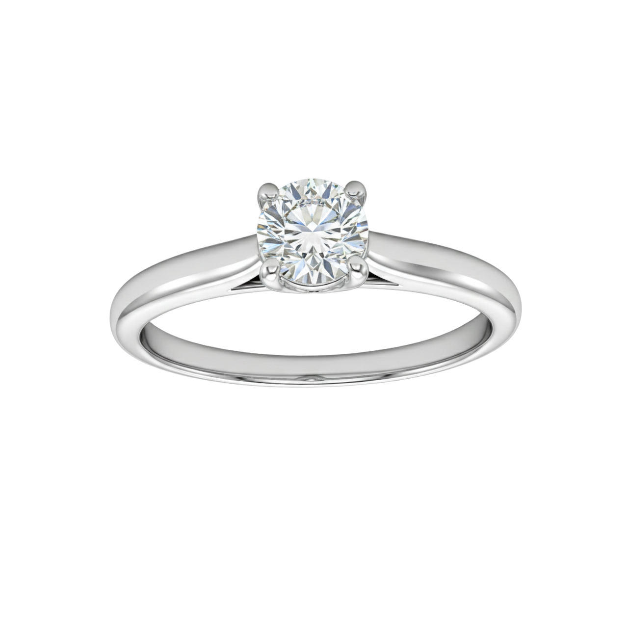 Weißgold-Solitär-Ring mit Diamant