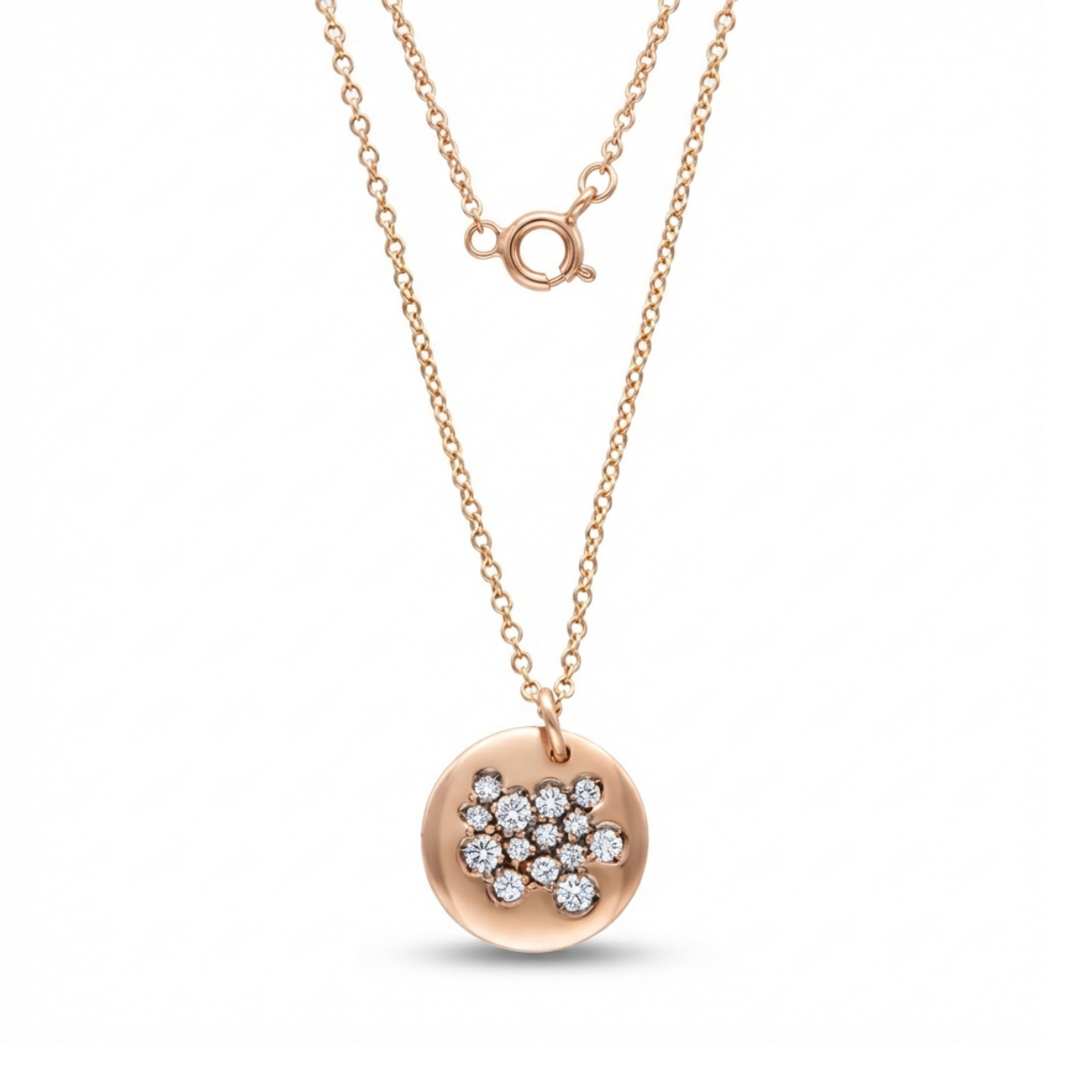 Collana oro rosa con pendente diamanti_1