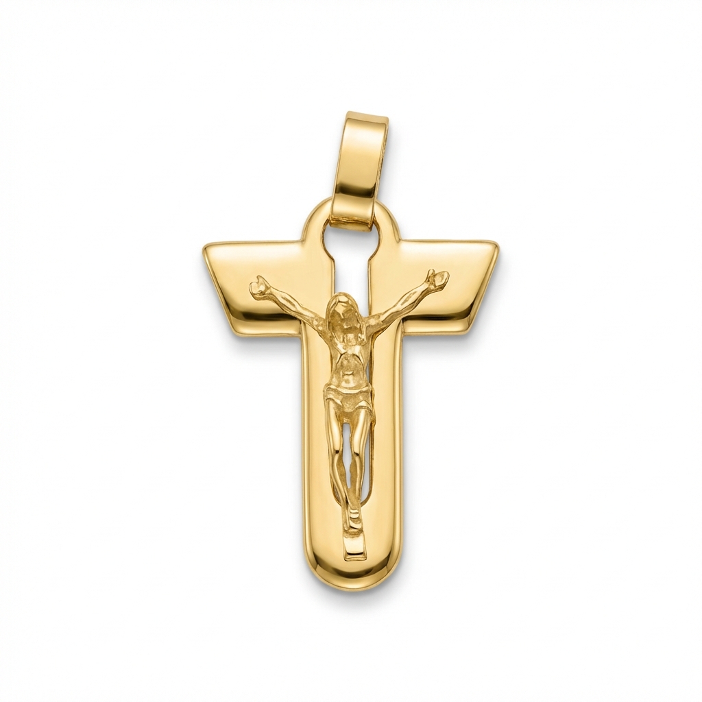 Croce con cristo in oro giallo_1