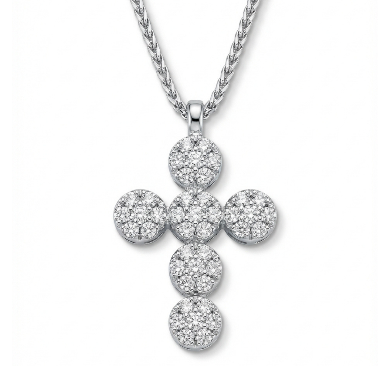 Collana oro bianco con croce con diamanti_2