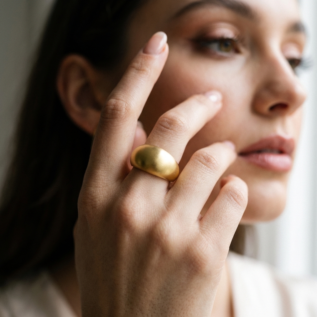 Anello moderno oro giallo satinato_4