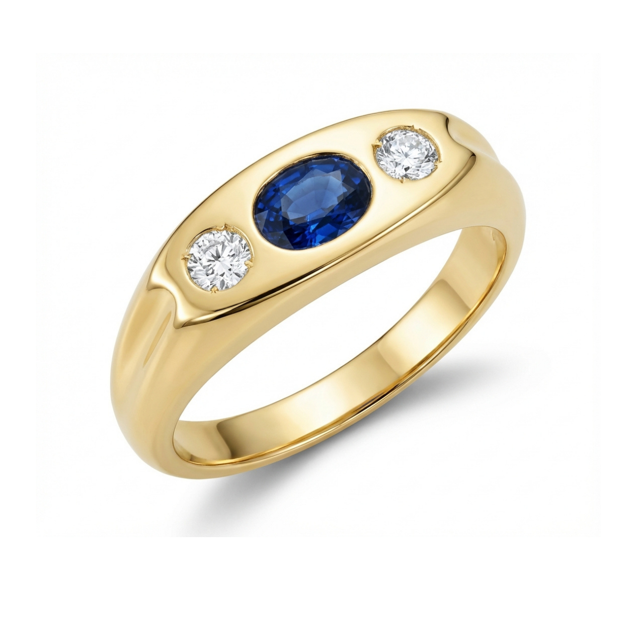 Anello oro giallo con zaffiro e diamanti_3