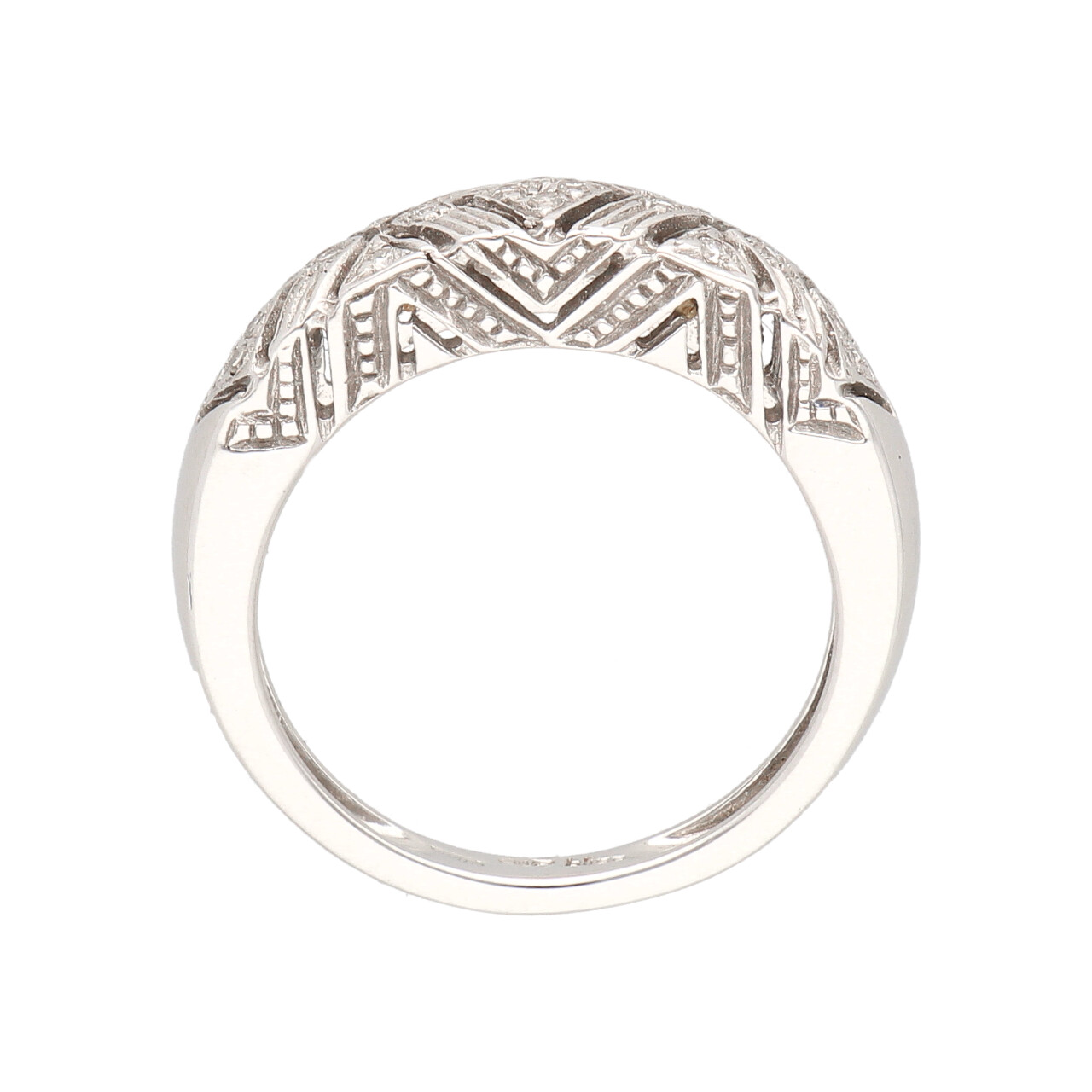 Anello lavorato oro bianco con diamanti 0,20 ct_2