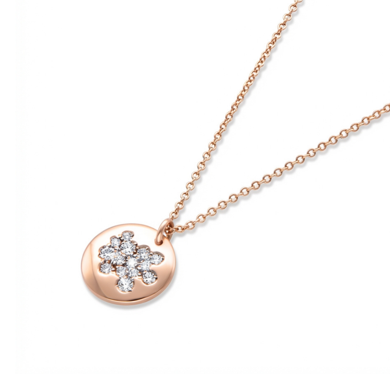 Collana oro rosa con pendente diamanti_2