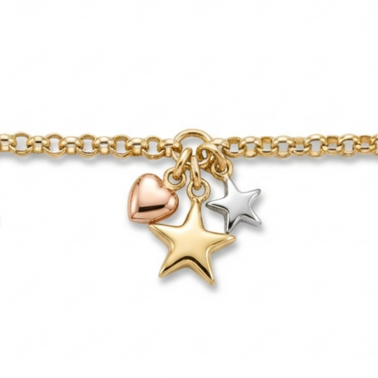 Bracciale tre ori con stelle e cuori_3