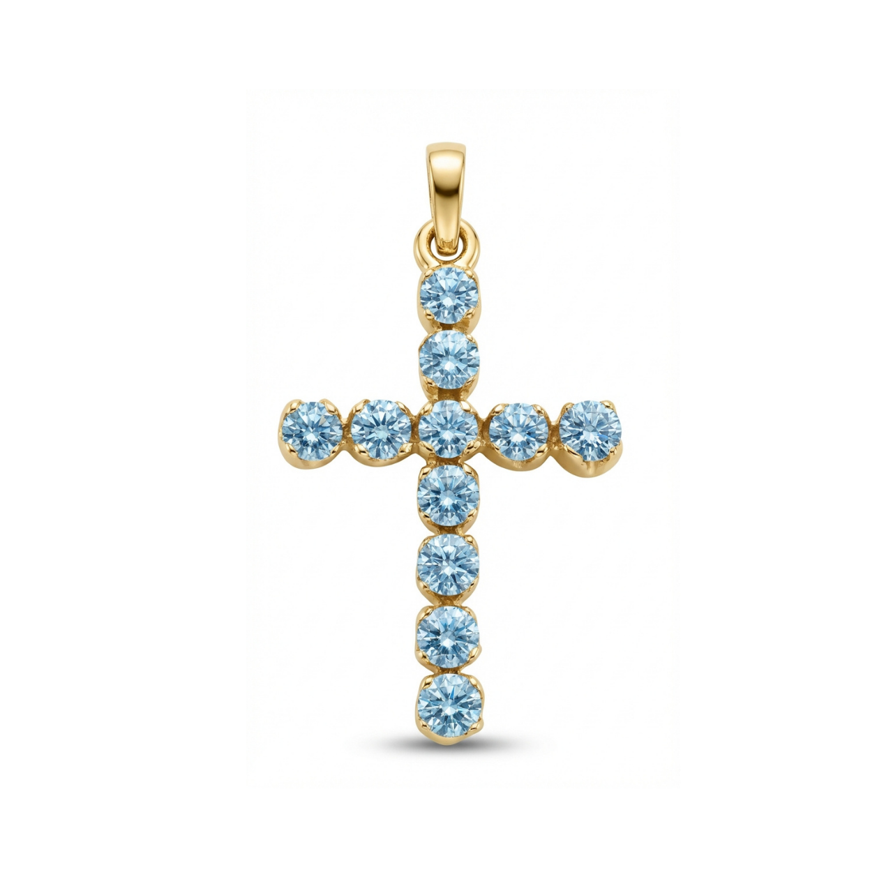 Ciondolo oro rosa croce con topazi_1