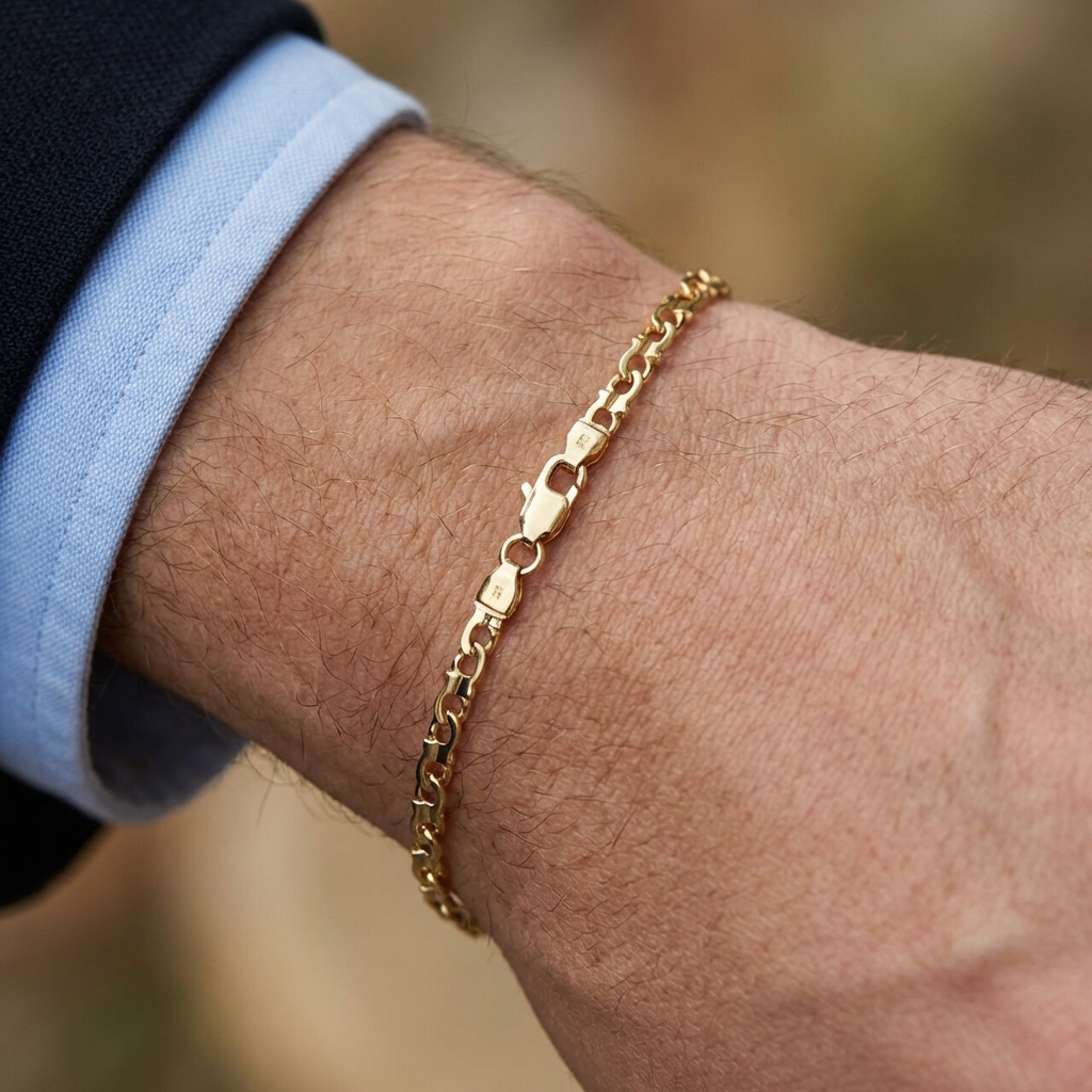 Bracciale in oro giallo maglia marinara_4