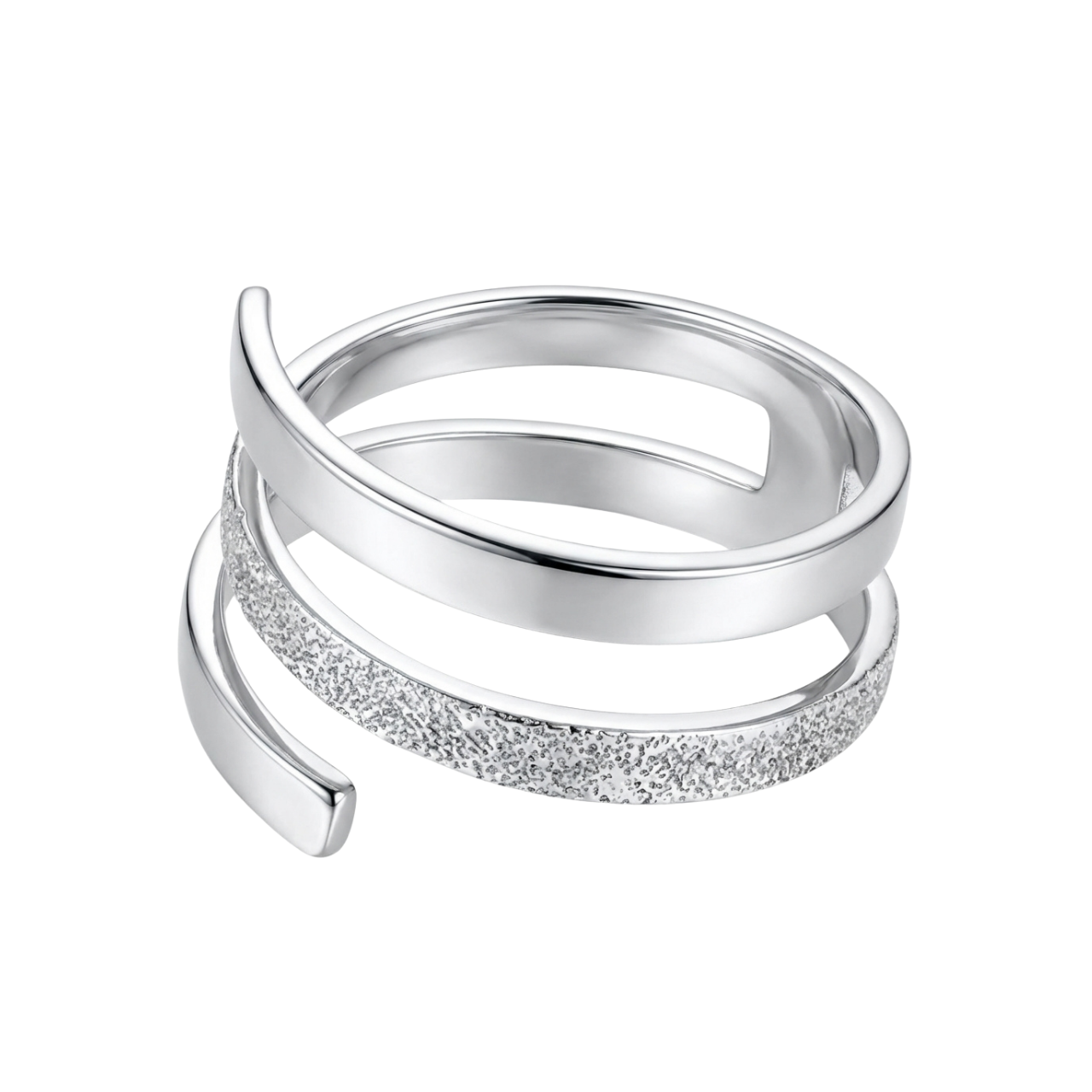 Anello in oro bianco con finitura diamantata_3