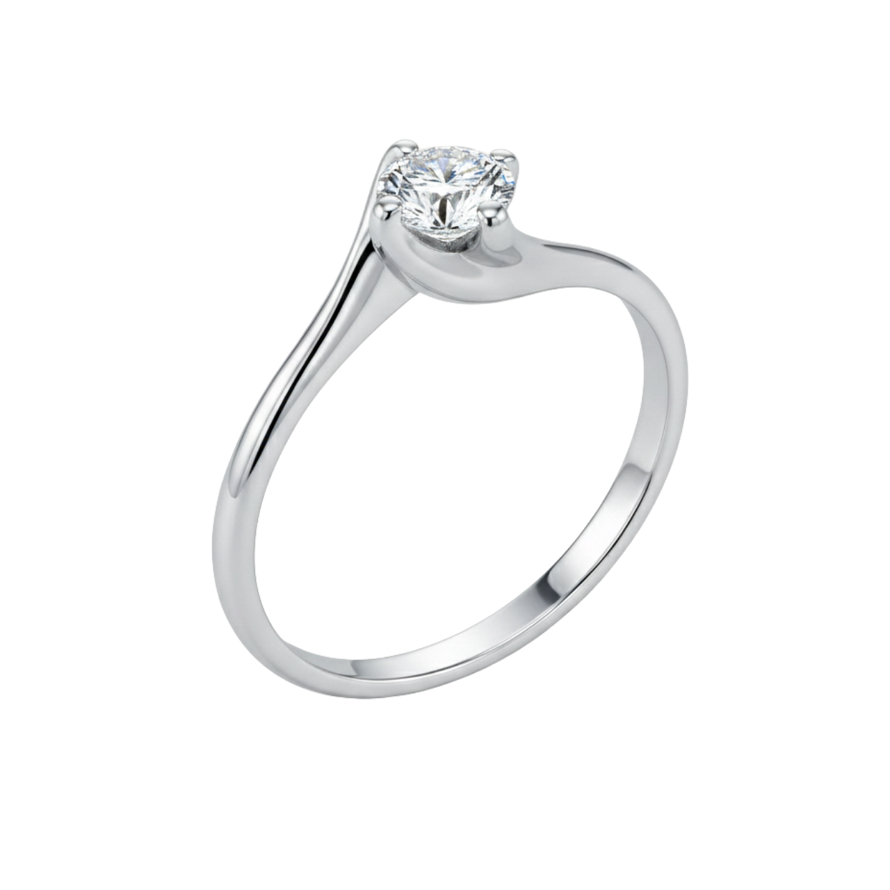 Anello solitario in oro bianco con diamante_2