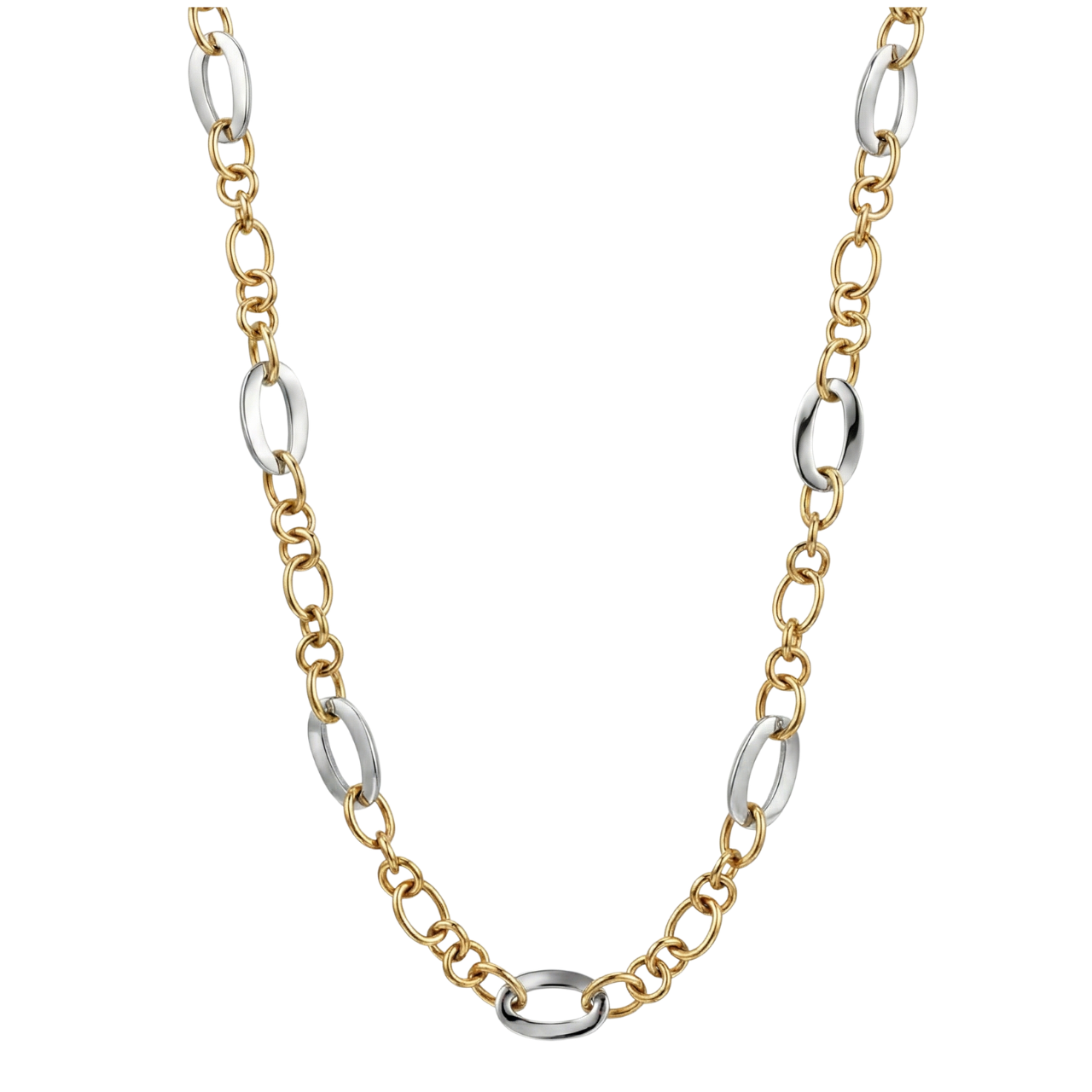 Moderne Halskette aus Gelb- und Weißgold