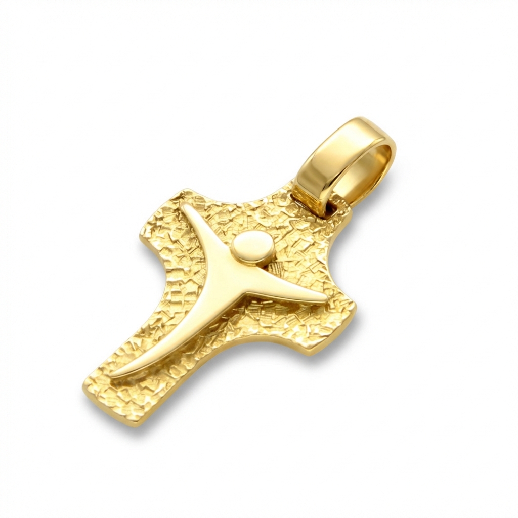 Croce stilizzata in oro giallo_2
