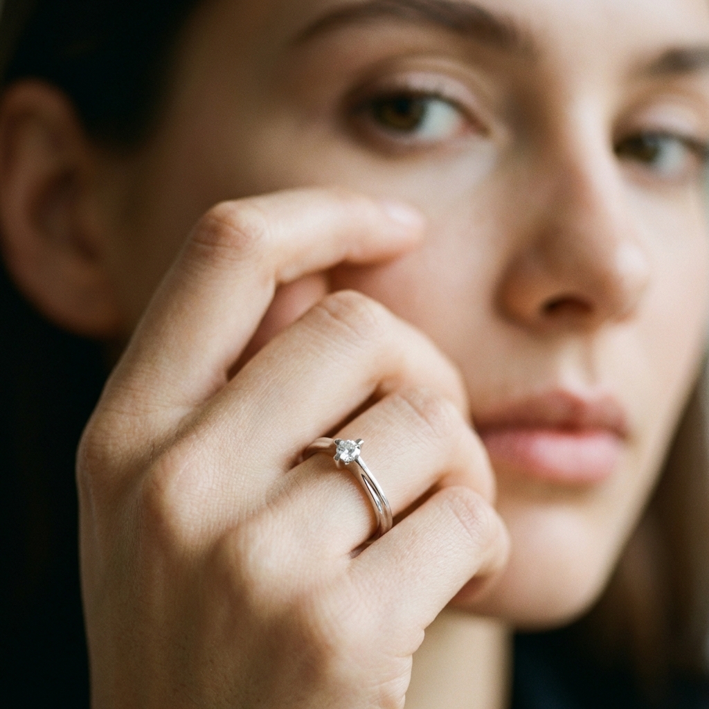 Anello oro bianco solitario con diamante_4