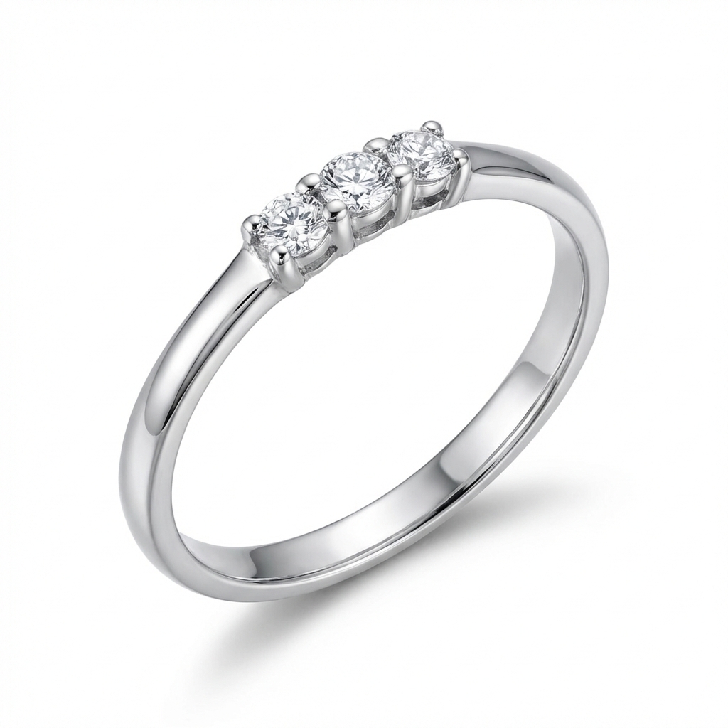 Anello trilogy oro bianco con diamanti_2