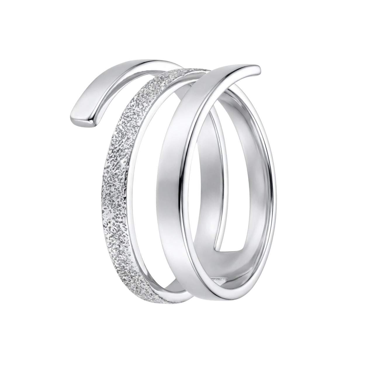 Anello in oro bianco con finitura diamantata_2