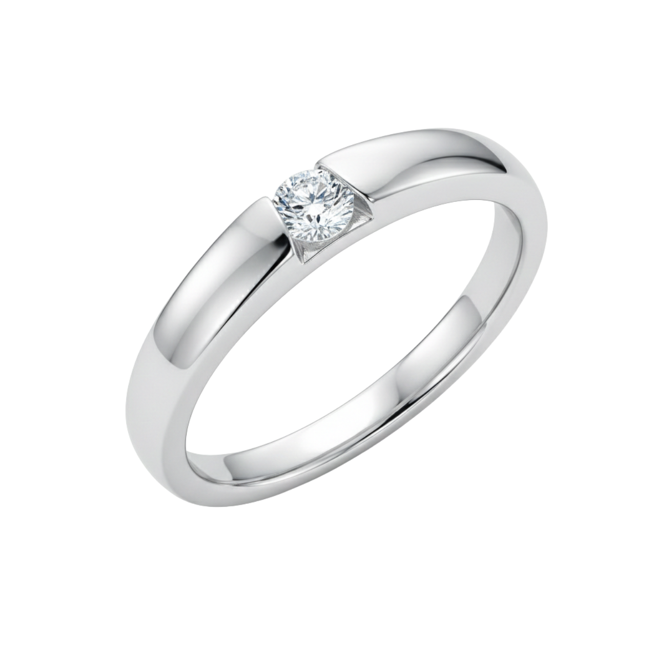 Anello solitario in oro bianco con diamante_2