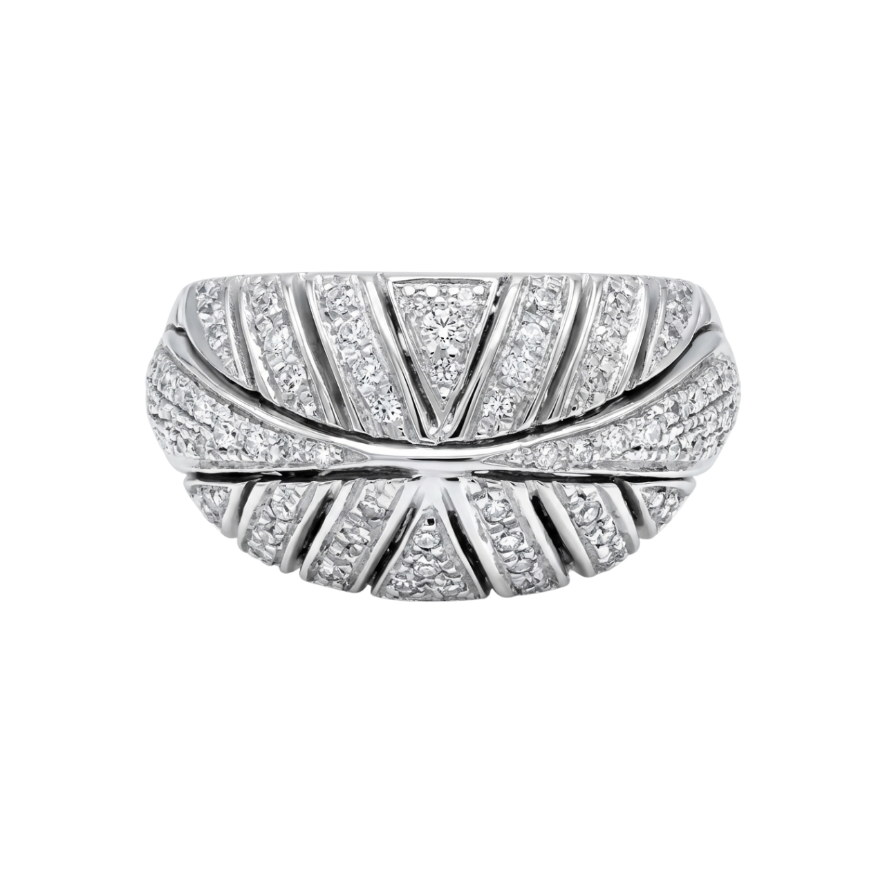 Anello in oro bianco con pavè di diamanti_1