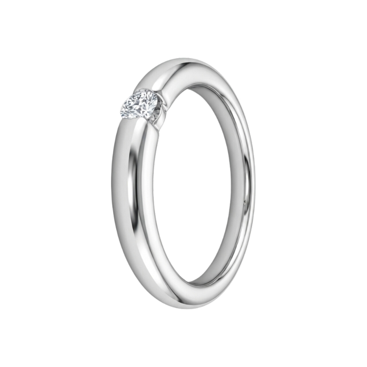 Anello in oro bianco con diamante_2