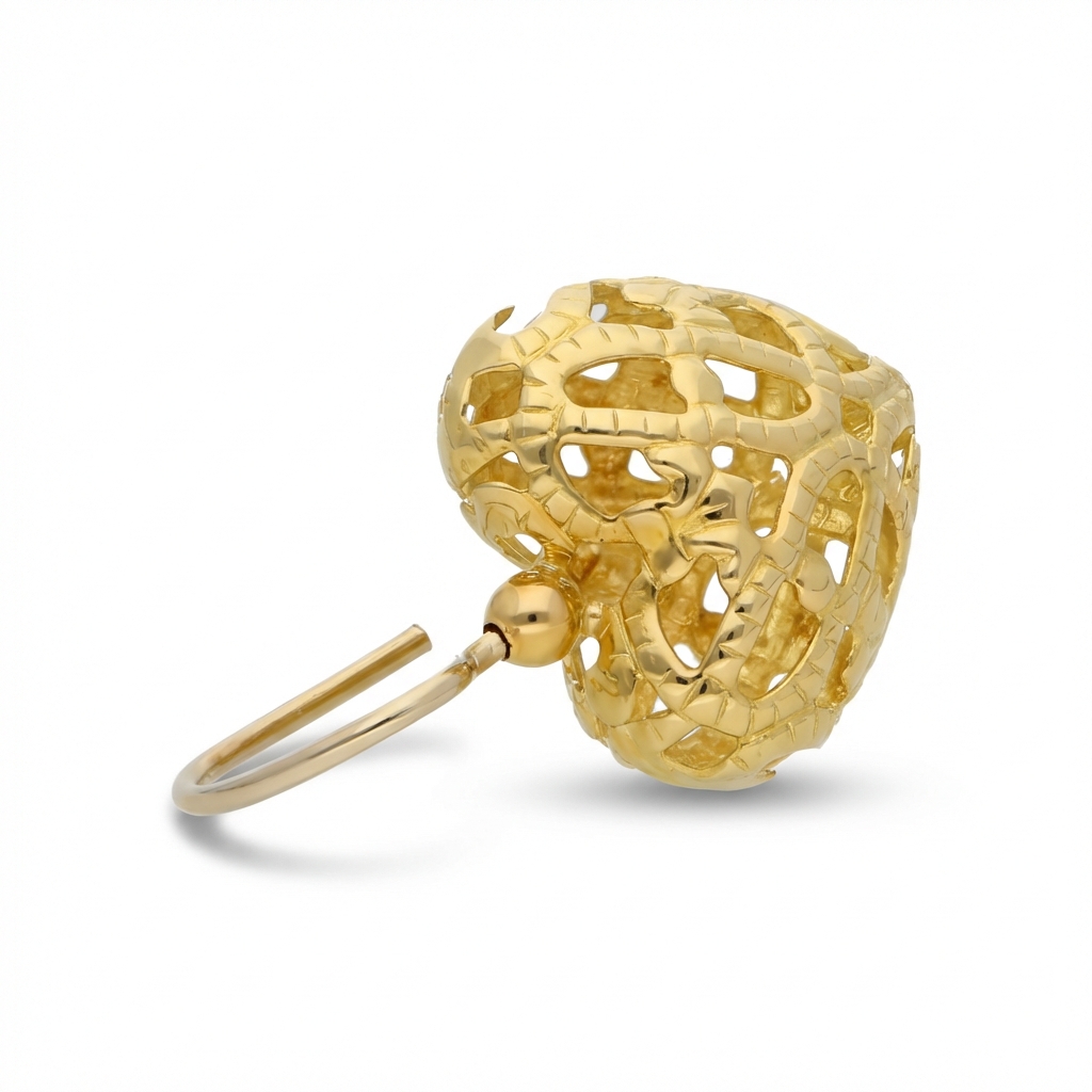 Coppia orecchini monachella cuore oro giallo_2