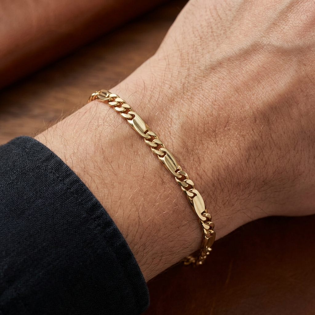 Bracciale in oro giallo maglia 3+2_3