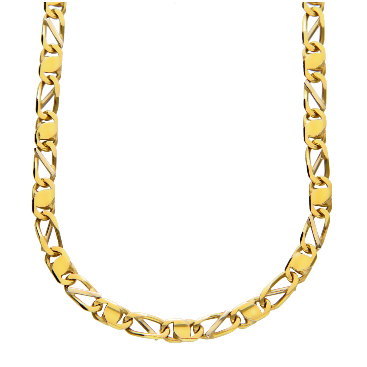 Collana in oro giallo e bianco a doppia maglia_2