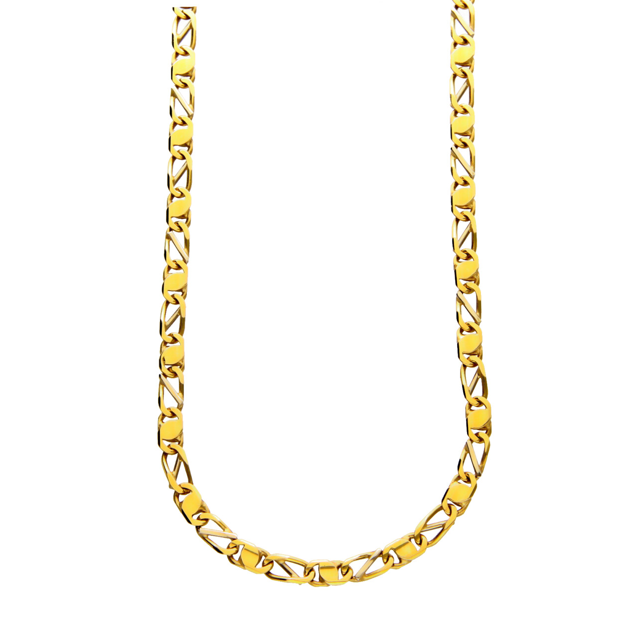 Collana in oro giallo e bianco a doppia maglia_1