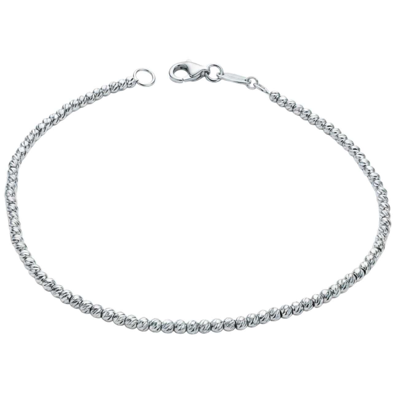 Bracciale oro bianco con sfere effetto diamantato_2