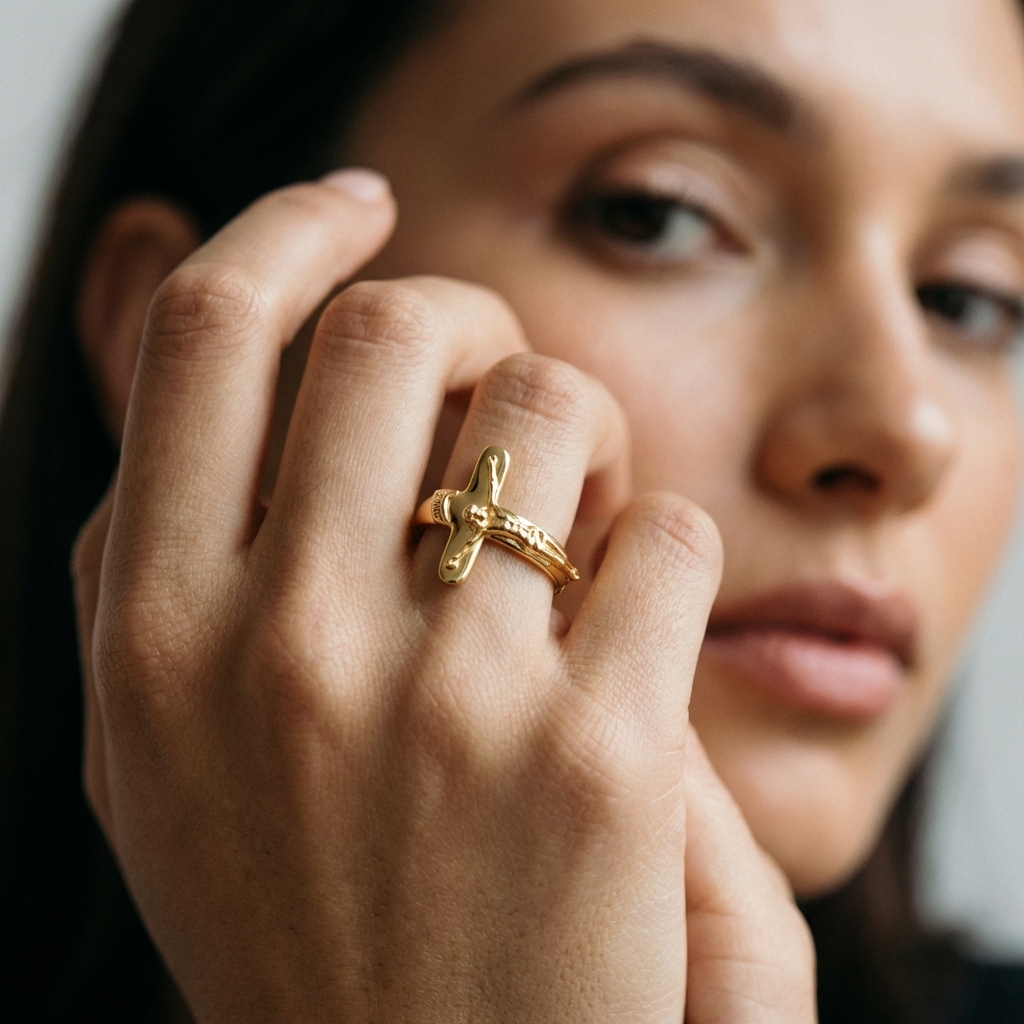 Anello oro giallo crocifisso_4