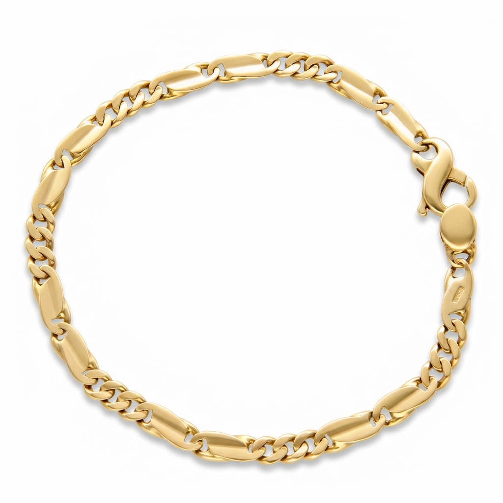 Armband aus 18 Karat Gelbgold im 3+2 Vollglieder-Design