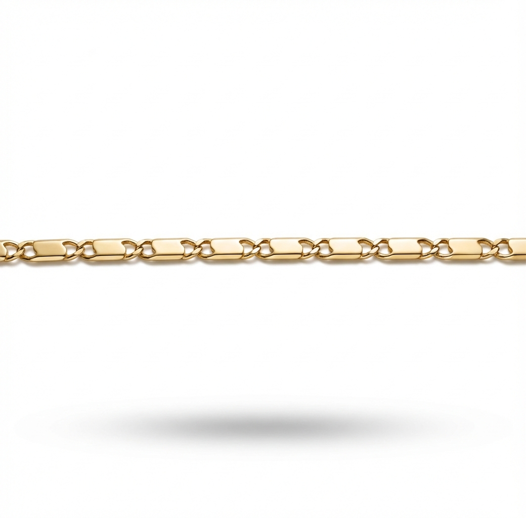 Bracciale maglie piene in oro giallo_3