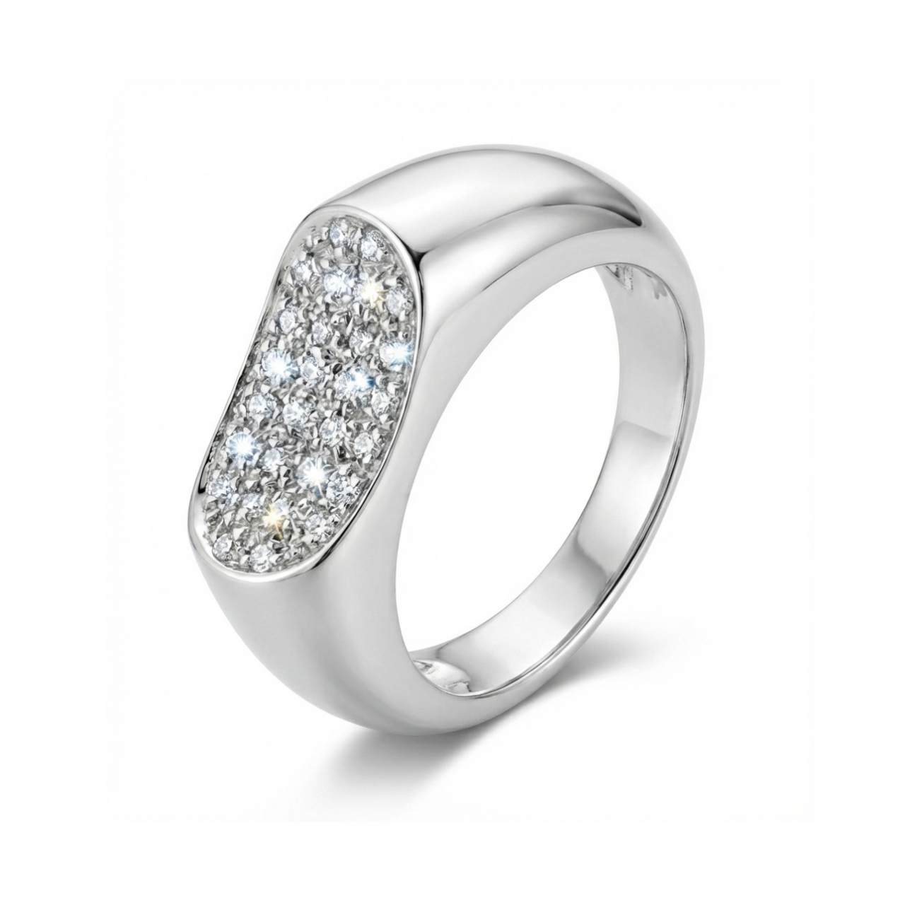 Anello oro bianco con pavè di diamanti_2