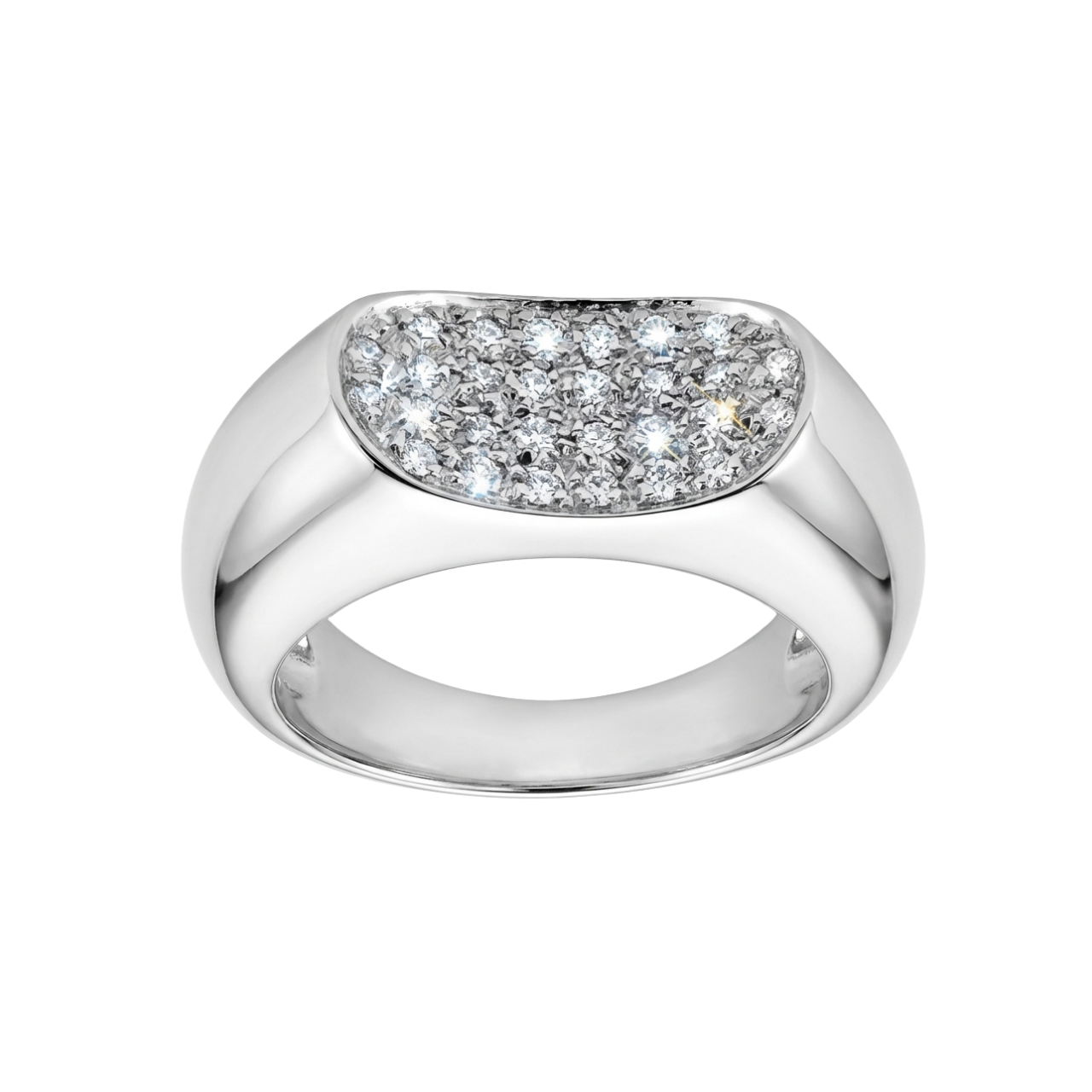 Weißgoldring mit Brillant-Diamanten-Pavé