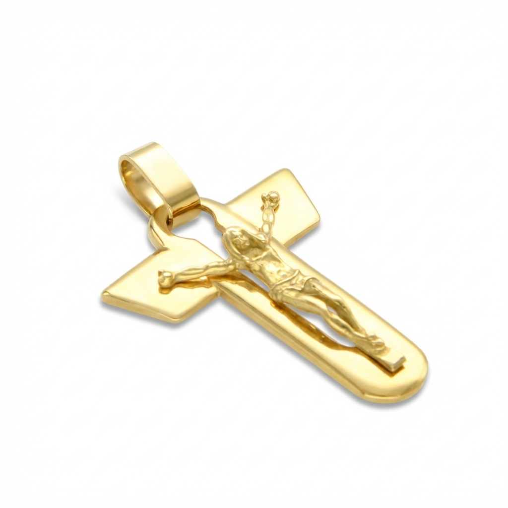 Croce con cristo in oro giallo_2