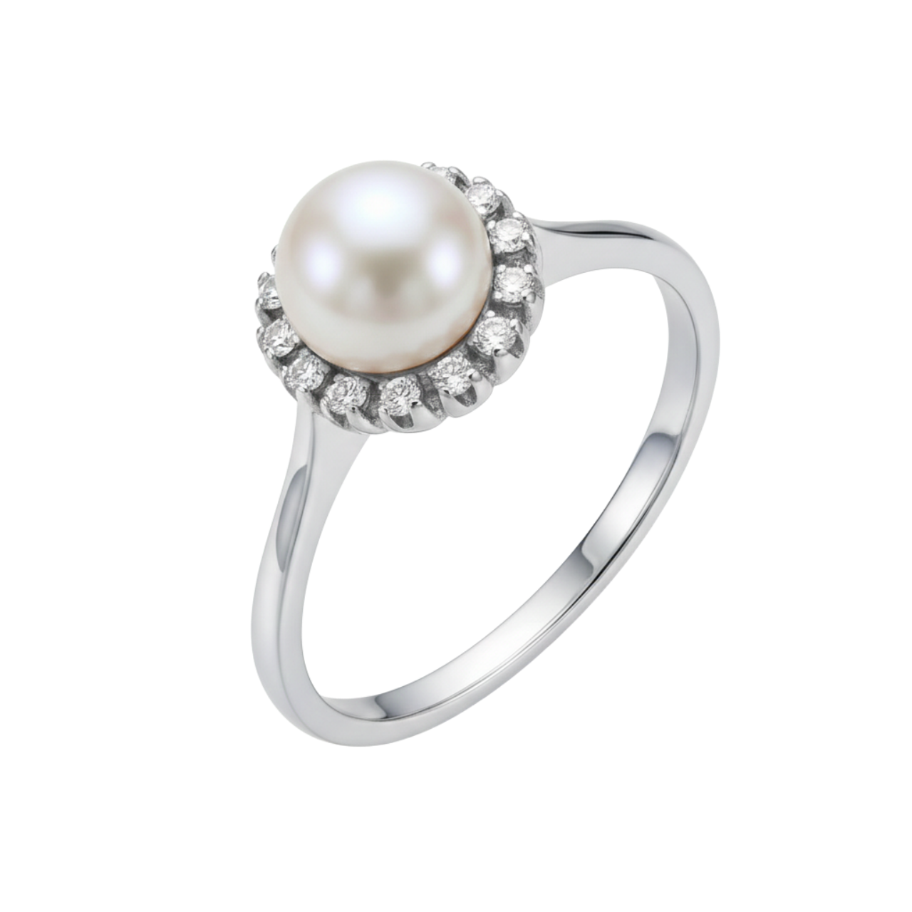 Anello oro bianco con perla e zirconi_2