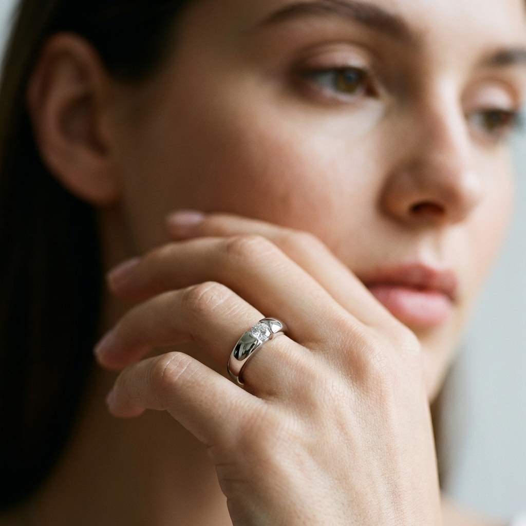 Anello solitario oro bianco con diamante_4