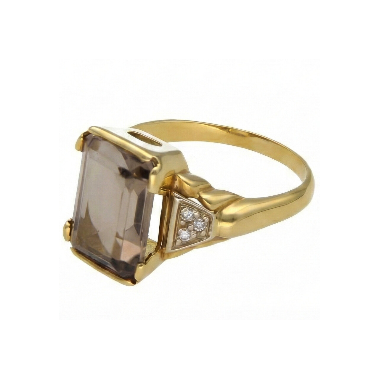 Anello oro giallo con quarzo morione e diamanti_3