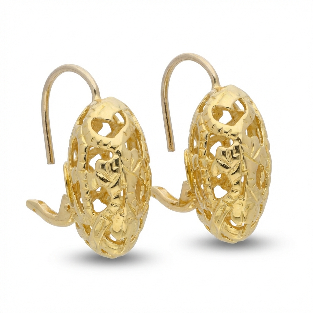 Coppia orecchini monachella cuore oro giallo_3