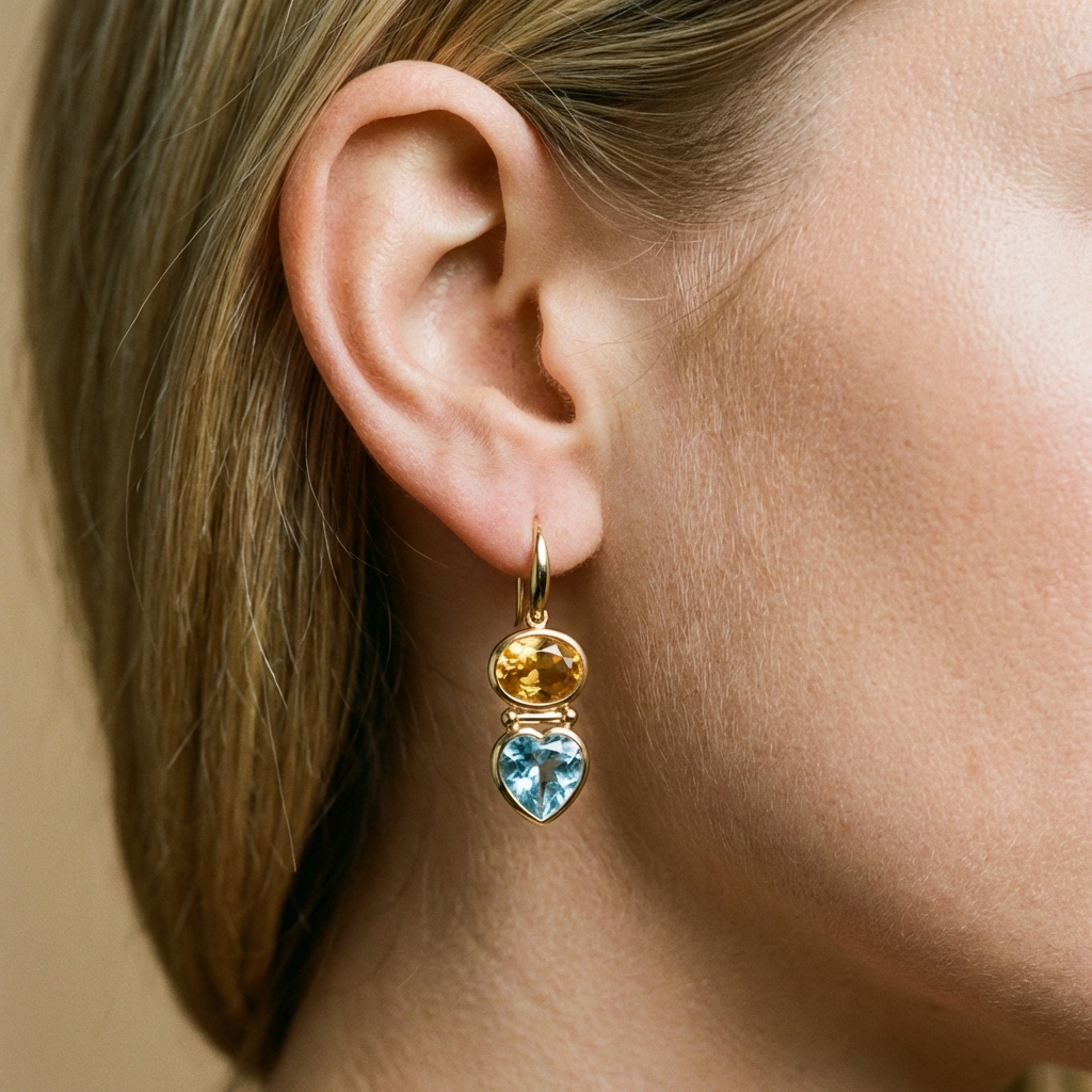 Coppia orecchini oro giallo con quarzi_3