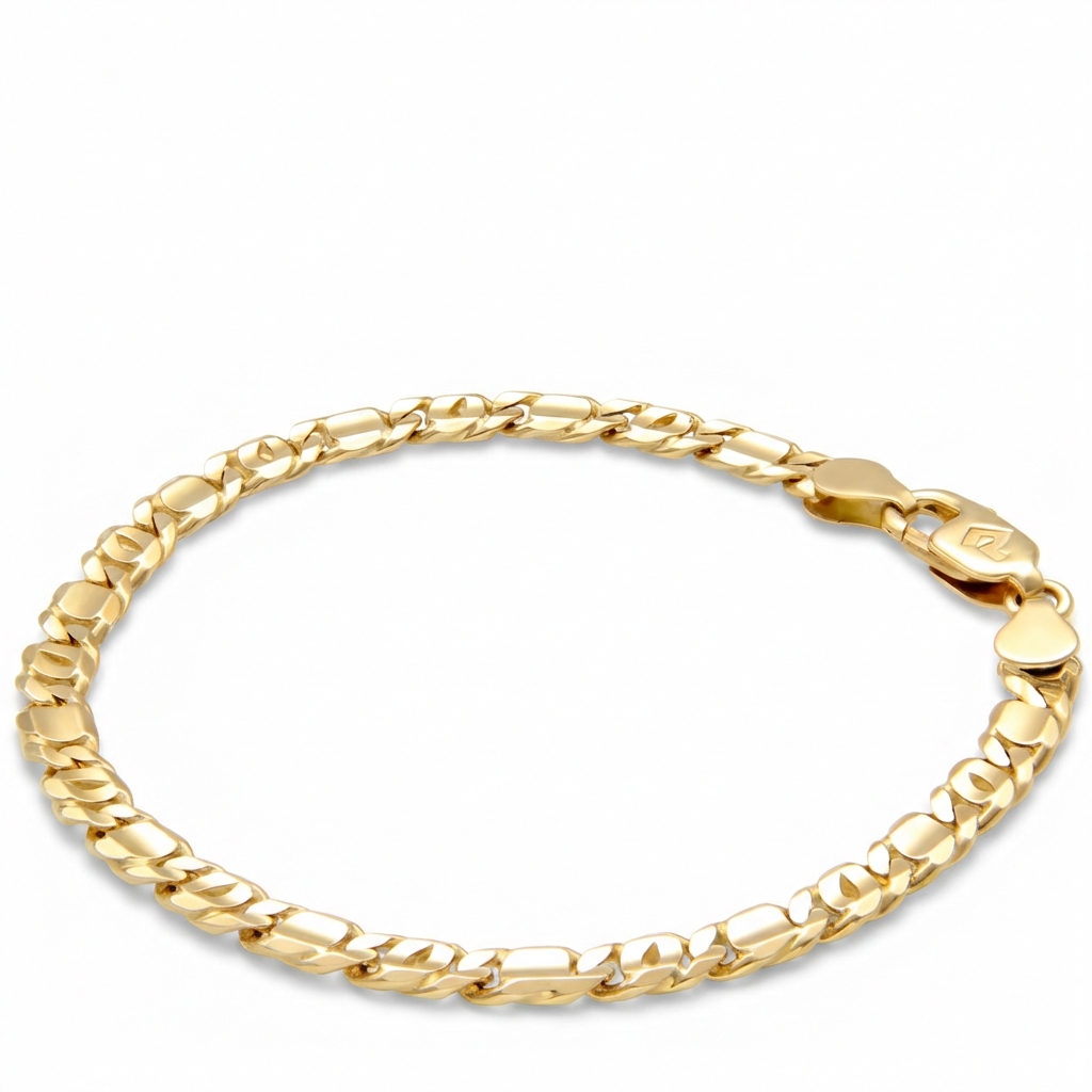 Bracciale in oro giallo maglia occhio di pernice_3