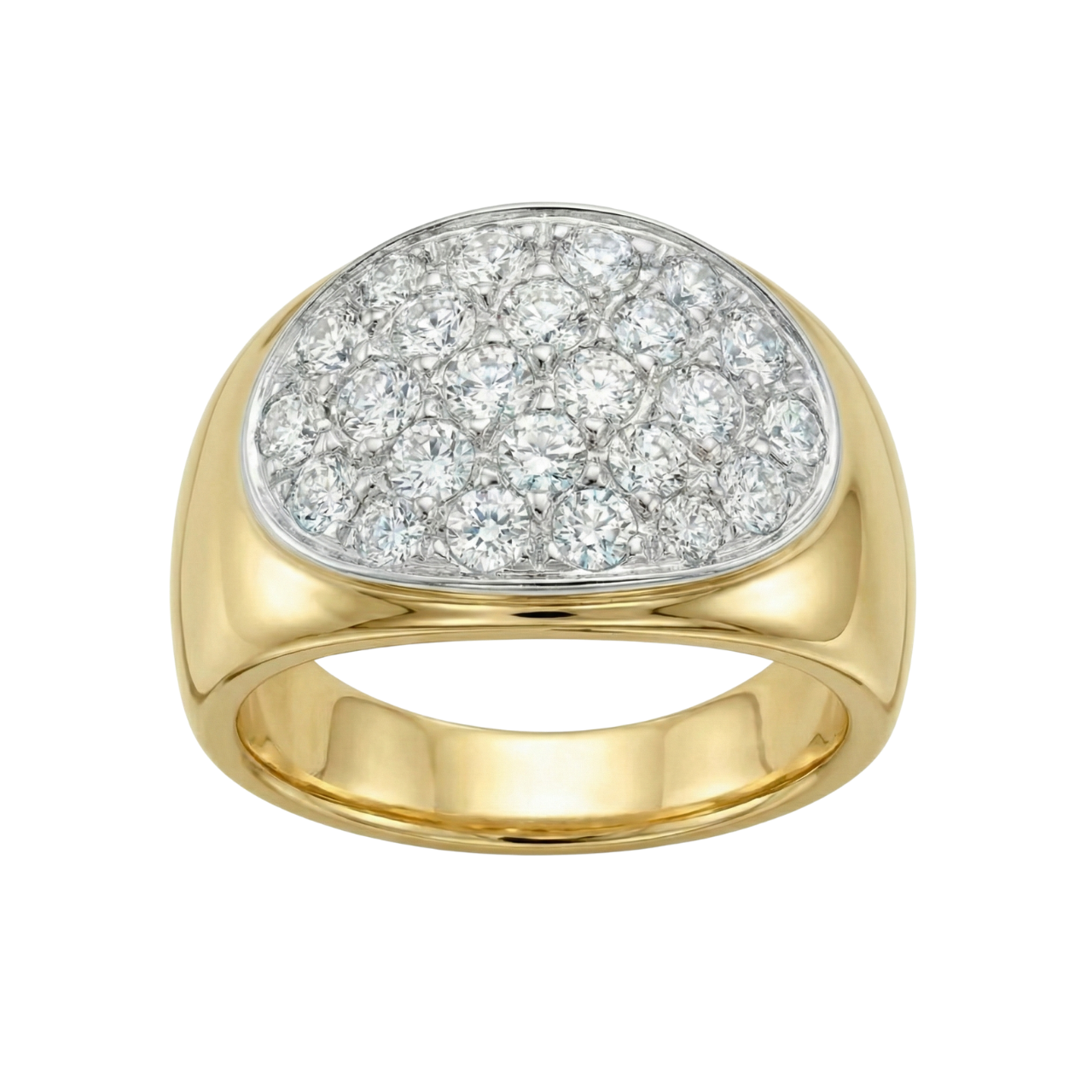 Anello aus 18 Karat Gelbgold mit Pavé aus Zirkonia