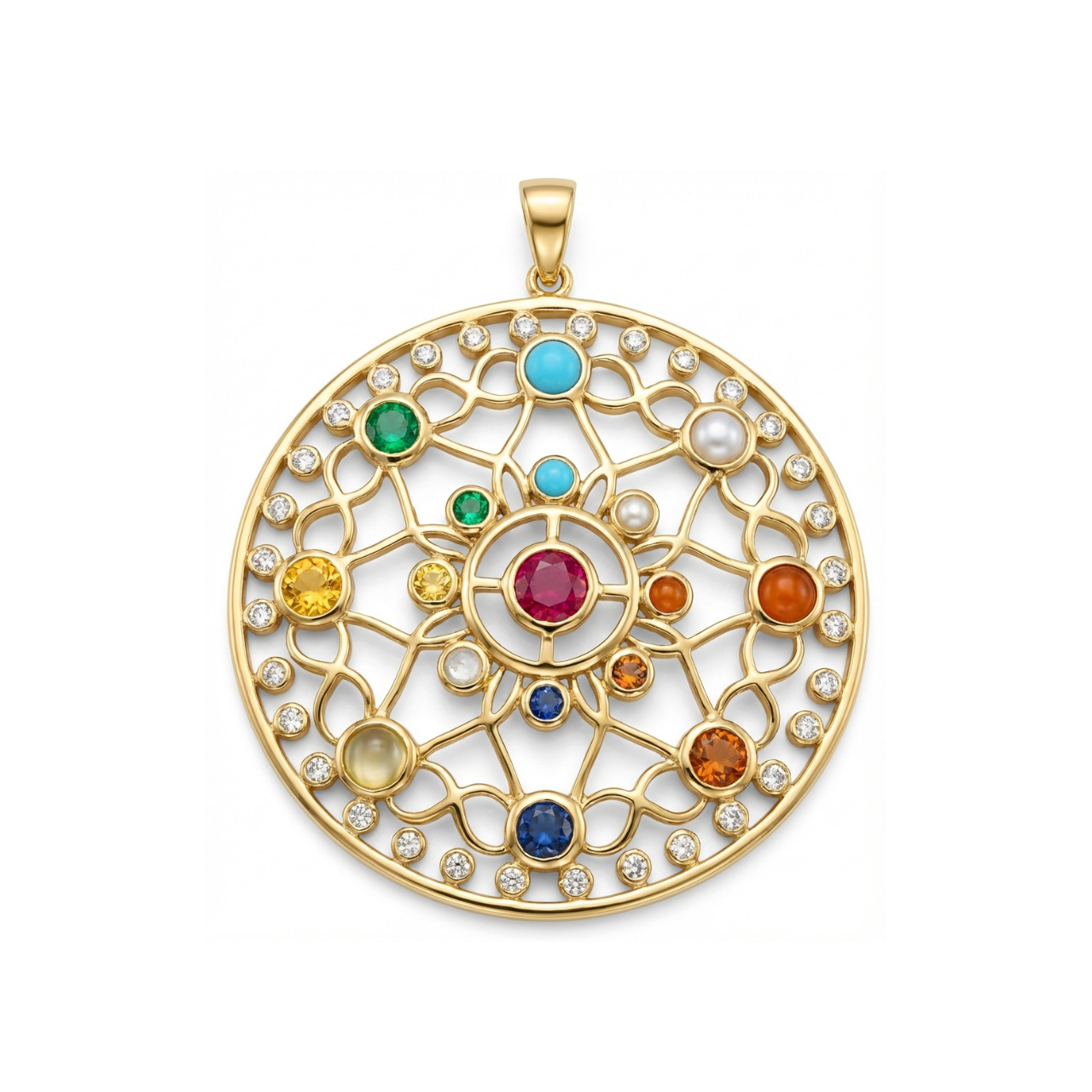 Ciondolo con pietre dure e diamanti_1