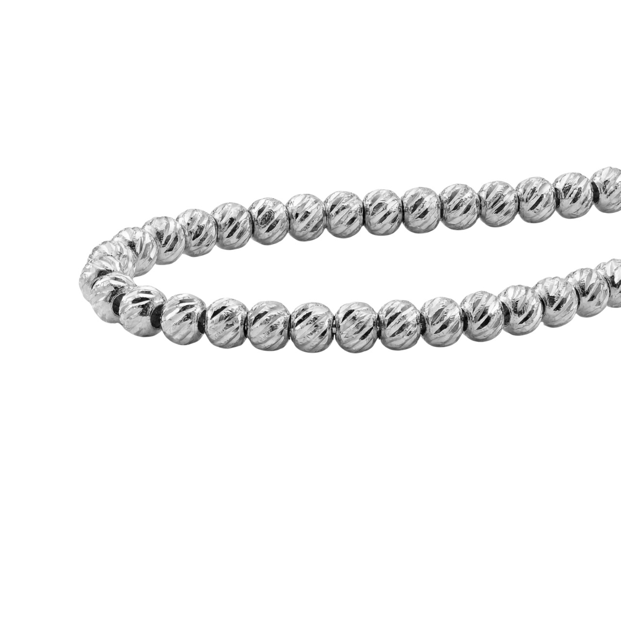 Bracciale oro bianco con sfere effetto diamantato_3