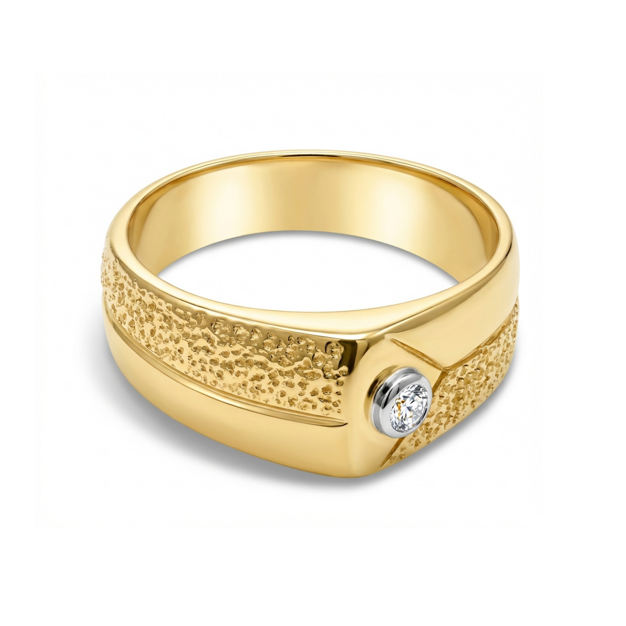 Anello uomo oro giallo con diamante_3