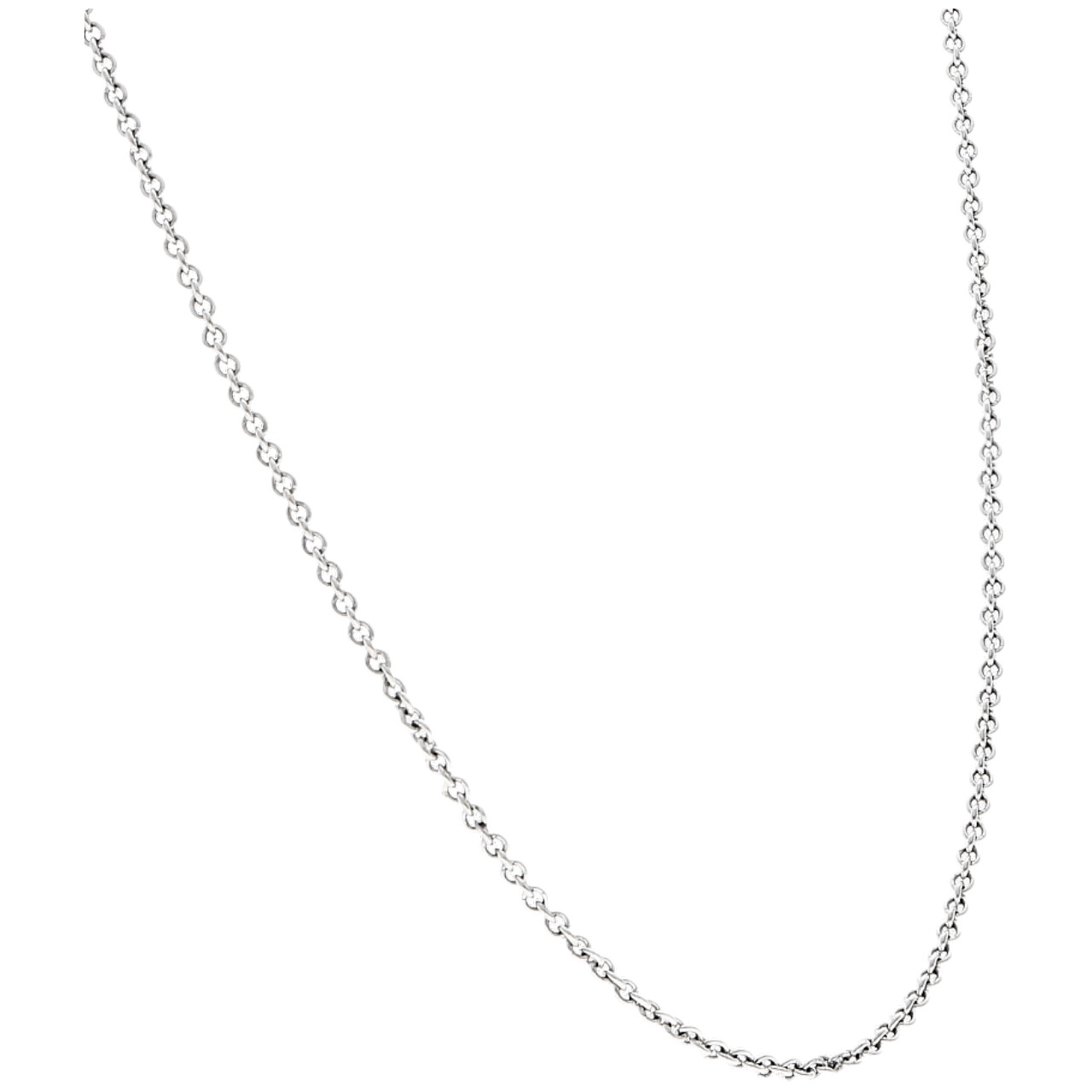 Collana in oro bianco maglia rolò_2