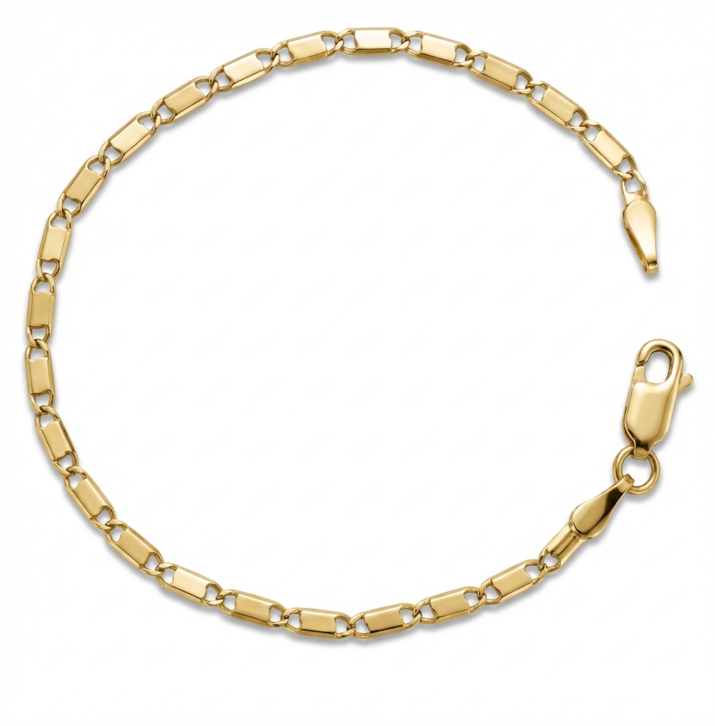 Armband mit massiven Gliedern aus 18 Karat Gelbgold