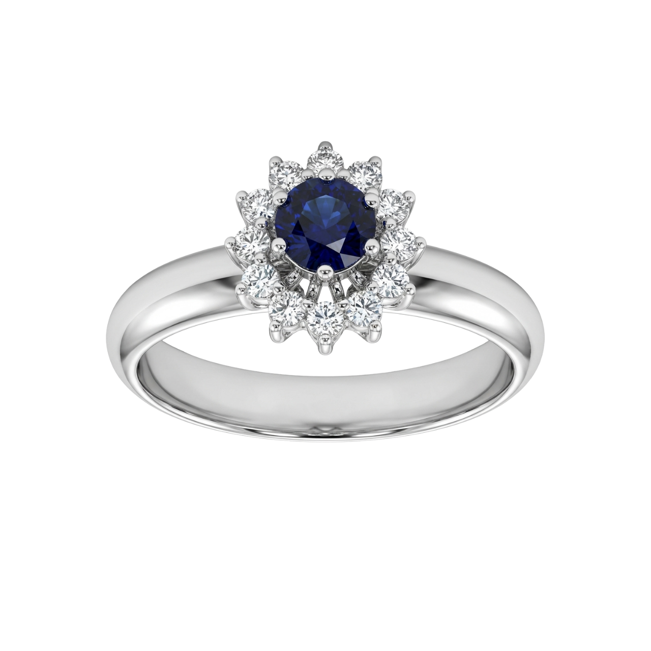 Anello oro bianco con zaffiro e diamanti_1