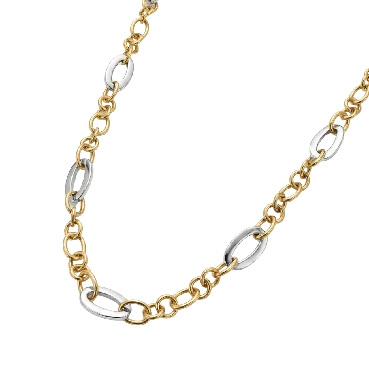 Collana moderna in oro giallo e bianco_2