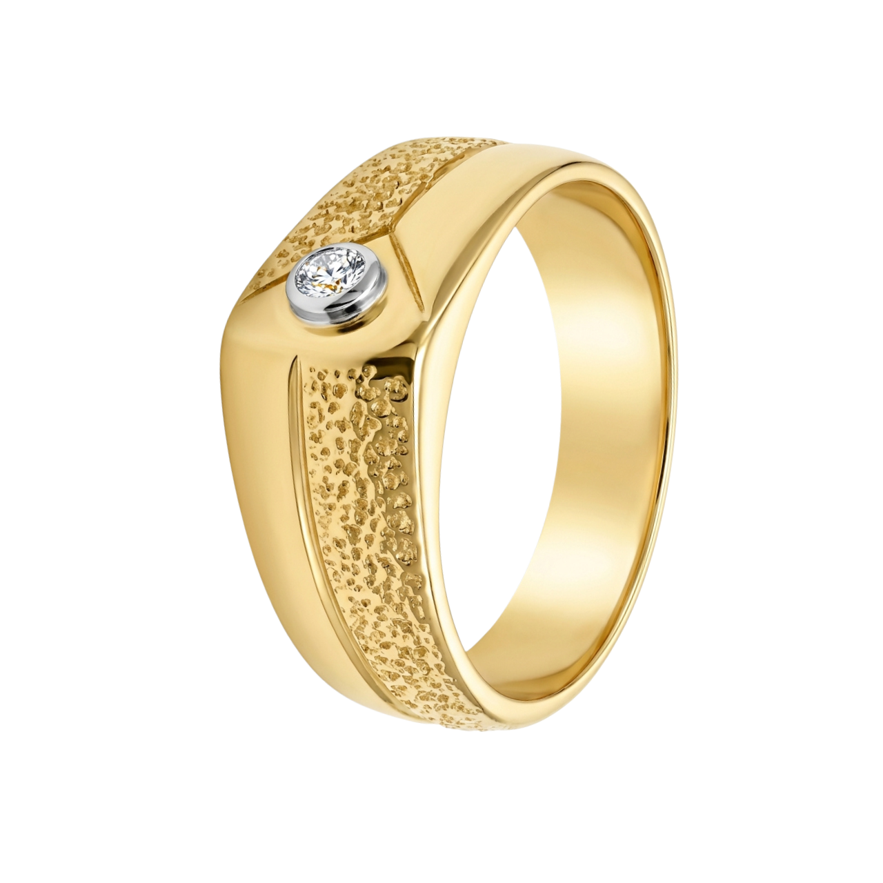 Anello uomo oro giallo con diamante_2